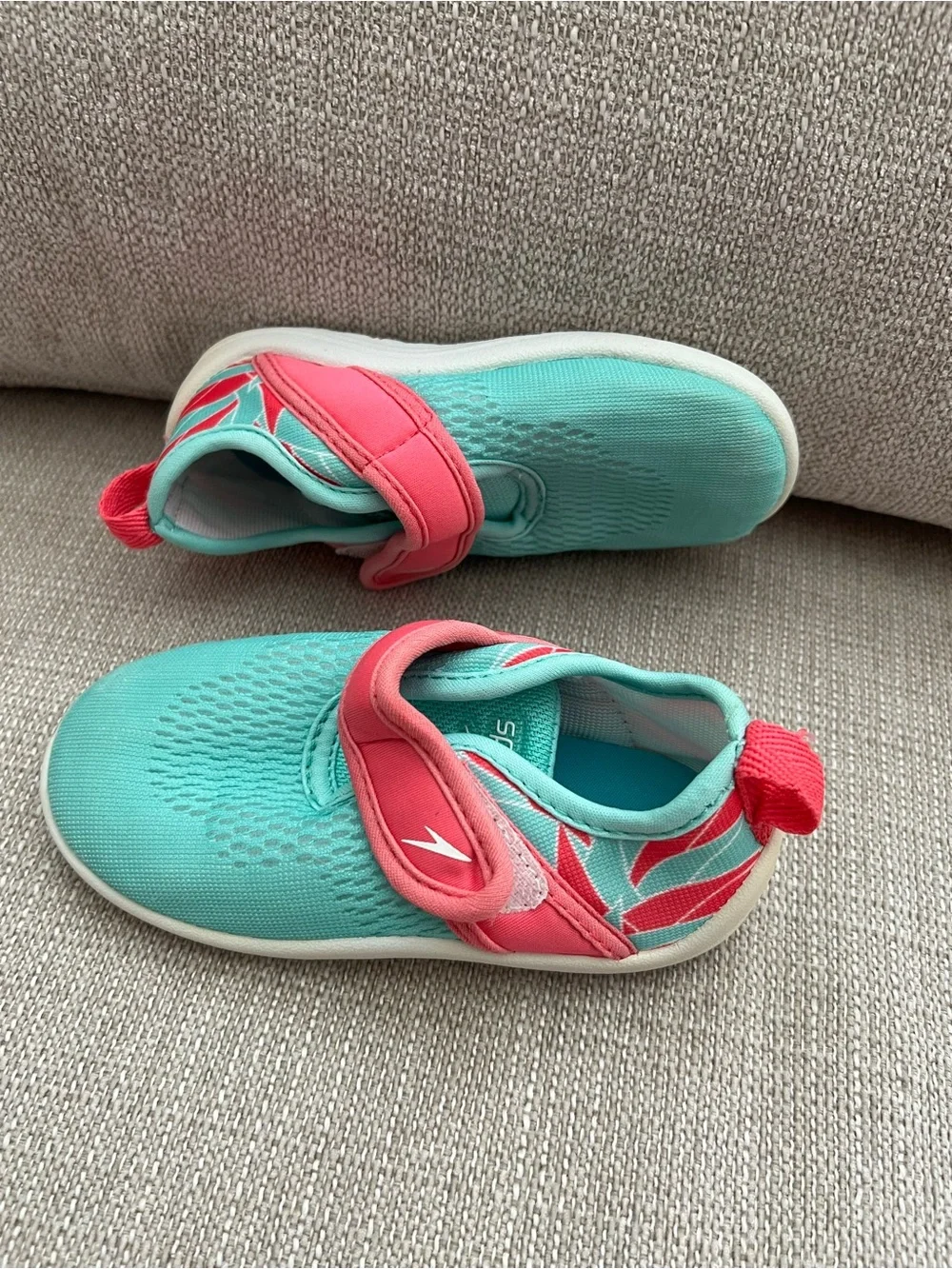 Speedo Kids Aqua and Coral Slip-On Water Shoes
